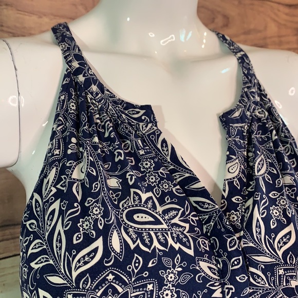 Old Navy Maternity Maxi sundress deep blue flower pattern summer dress Sz M MD - Picture 4 of 16